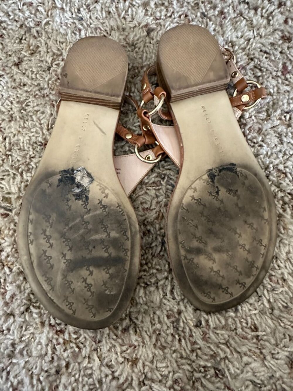Kelly & Katie Womens Brown Bania Leather Sandals 8 Adjustable Ankle Strap - Picture 5 of 9